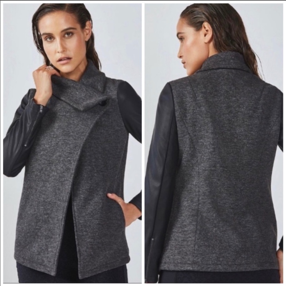 Fabletics Leather Sleeved Jacket NWT
